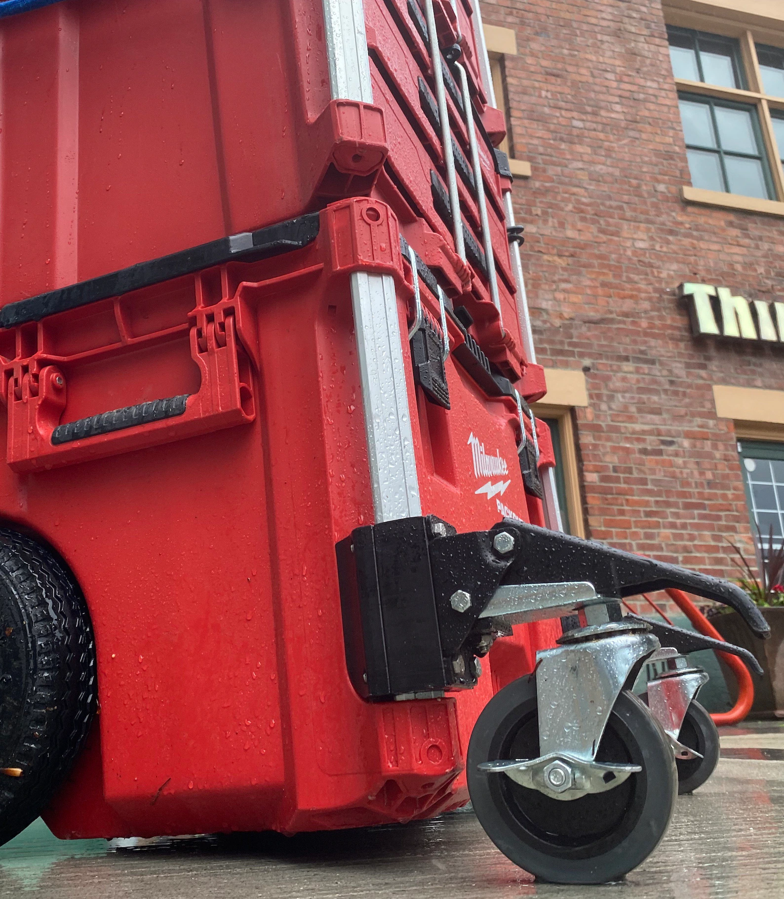 Side view of PACKOUT with caster wheels